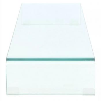 TV-Tisch/Bildschirmerhöhung Glas Transparent 100x30x13 cm
