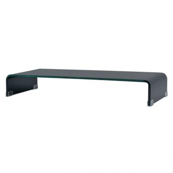 TV-Tisch/Bildschirmerhöhung Glas Schwarz 90x30x13 cm