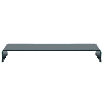 TV-Tisch/Bildschirmerhöhung Glas Schwarz 100x30x13 cm