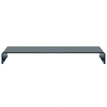 TV-Tisch/Bildschirmerhöhung Glas Schwarz 110x30x13 cm