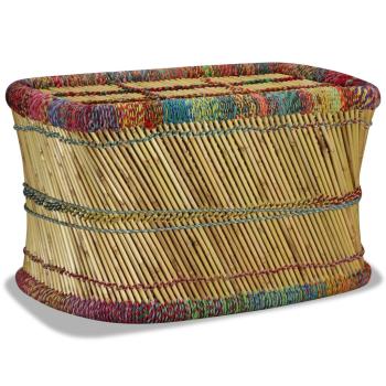 Couchtisch Bambus mit Chindi-Details Mehrfarbig
