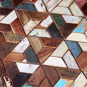 3-tlg. Couchtisch-Set Altholz Massiv