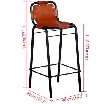 Barhocker 2 Stk. Echtleder 