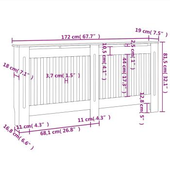 Heizkörperabdeckung Weiß MDF 172 cm