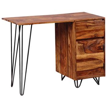 Schreibtisch mit 1 Schublade und 1 Schrank Massivholz