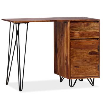 Schreibtisch mit 1 Schublade und 1 Schrank Massivholz Akazie