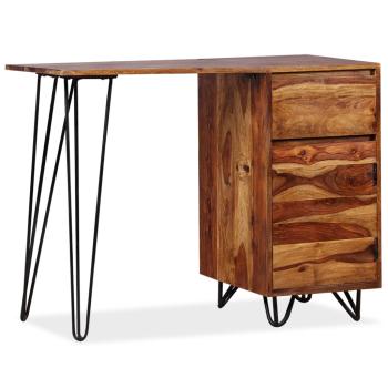 Schreibtisch mit 1 Schublade und 1 Schrank Massivholz Akazie