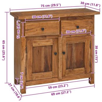 Sideboard Altholz Massiv 75x30x65 cm
