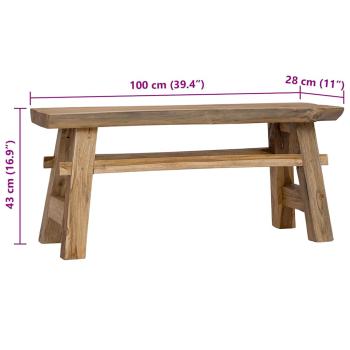 Bank Altholz Massiv 100 x 28 x 43 cm