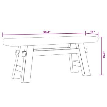 Bank Altholz Massiv 100 x 28 x 43 cm