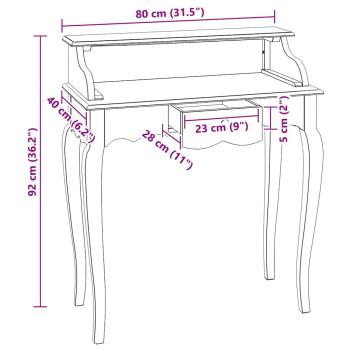 Schreibtisch Altholz Massiv 80 x 40 x 92 cm