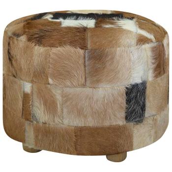 Hocker Echtes Ziegenfell Rund 50 x 50 x 45 cm 