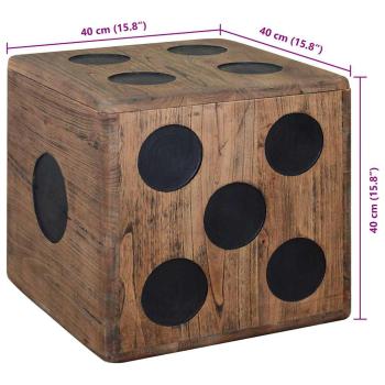 Aufbewahrungskiste Mindi-Holz 40 x 40 x 40 cm Würfel-Design