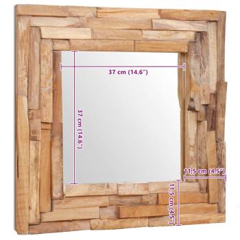 Dekorativer Spiegel Teak 60 x 60 cm Quadratisch
