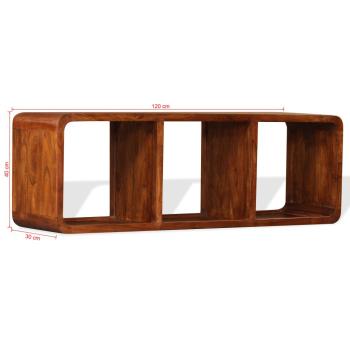 TV-Schrank Massivholz mit Honigfarbenem Finish 120x30x40 cm
