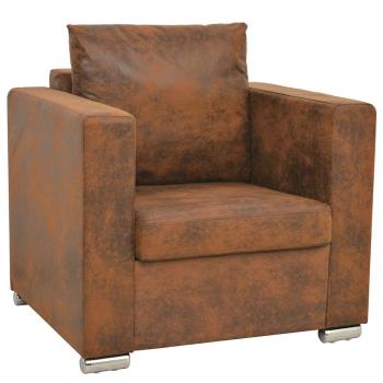 Sessel Braun Wildleder-Optik