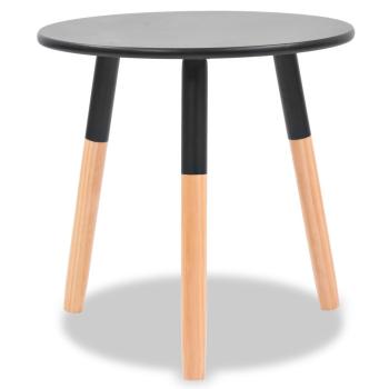Beistelltisch Set 2 Stk. Kiefernholz Massiv Schwarz