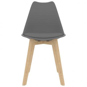 Esszimmerstühle 2 Stk. Grau Kunststoff