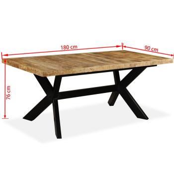 Esstisch Massivholz Mango und Stahlgestell 180 cm