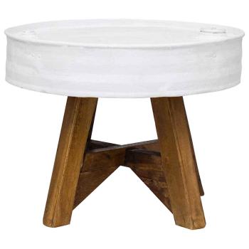 Couchtisch Altholz Massiv 60x45 cm Weiß 