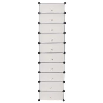 Schuh-Organizer Zusammenklappbar mit 10 Fächern Weiß