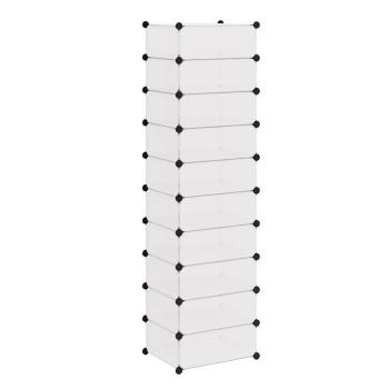 Schuh-Organizer Zusammenklappbar mit 10 Fächern Weiß