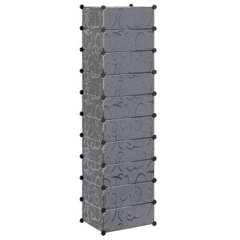 Schuh-Organizer Zusammenklappbar mit 10 Fächern Schwarz