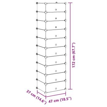 Schuh-Organizer Zusammenklappbar mit 10 Fächern Schwarz