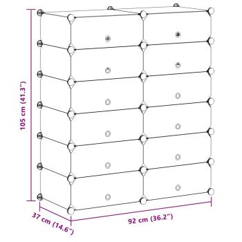 Schuh-Organizer Zusammenklappbar mit 12 Fächern Weiß