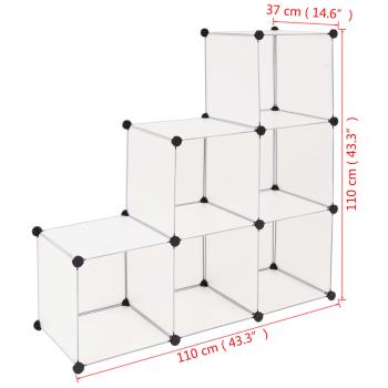 Regalsystem Würfel-Regal mit 6 Fächern Weiß