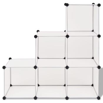 Regalsystem Würfel-Regal mit 6 Fächern Weiß