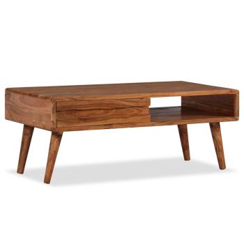 Couchtisch Massivholz mit Schublade Geschnitzt 100 x 50 x 40 cm