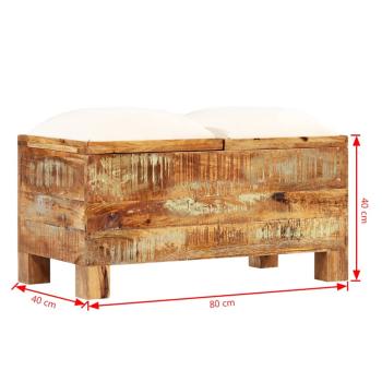 Sitzbank mit Stauraum Altholz Massiv 80x40x40 cm
