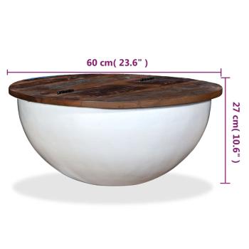 Couchtisch Altholz Massiv Weiß Schalenform