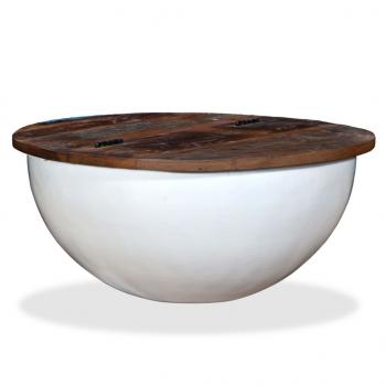 Couchtisch Altholz Massiv Weiß Schalenform
