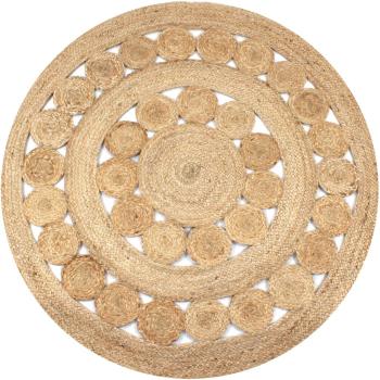 Teppich Geflochten Jute 150 cm Rund
