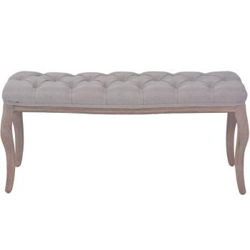 Bank Leinen Massivholz 110x38x48 cm Dunkelgrau