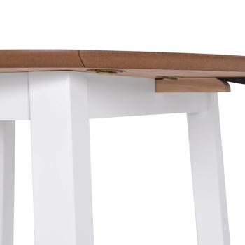 Esstisch Klappbar Rund MDF Weiß
