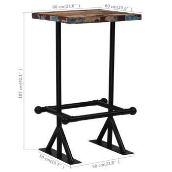 Bar-Set 3-tlg. Altholz Massiv Mehrfarbig