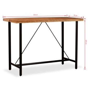Bartisch Akazie Massivholz 150 x 70 x 107 cm
