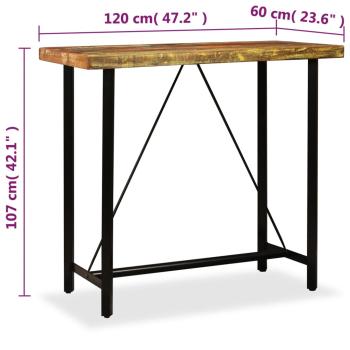Bartisch Altholz Massiv 120x60x107 cm