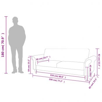 2-Sitzer Schlafsofa mit Armlehnen Künstliches Wildleder Braun