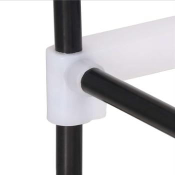 Schuhregal mit 4 Etagen Metall und Kunststoff Schwarz