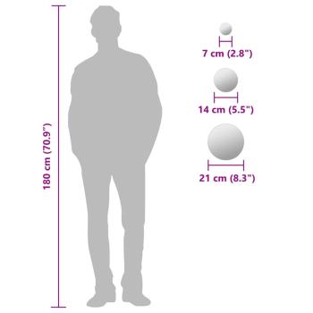 7-teiliges Wandspiegelset Rundglas