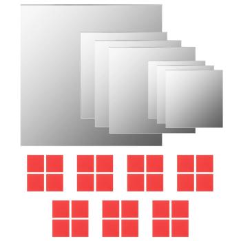 7-teiliges Wandspiegelset Quadratisch Glas