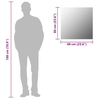 Wandspiegel 60 x 60 cm Quadratisch Glas