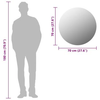 Wandspiegel 70 cm Rund Glas 