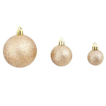 100-tlg. Weihnachtskugel-Set 3/4/6 cm Roségold