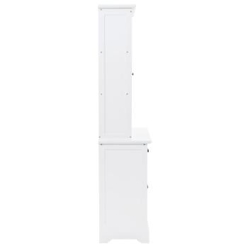 Vitrinenschrank mit 4 Türen MDF und Kiefernholz 80x40x180 cm