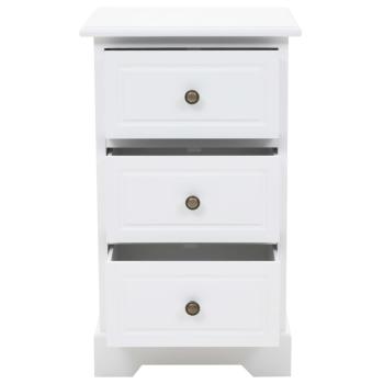 Nachtschrank MDF und Kiefernholz 35x32x59 cm